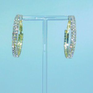 Rhinestone & Gold Crystal Hoop Earrings NEW!